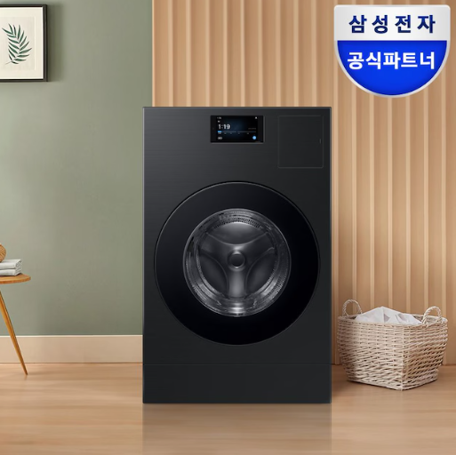 삼성전자 비스포크 AI 콤보 WD90F25CHB 세탁25kg+ 건조18kg 블랙캐비어