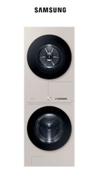삼성전자 BESPOKE 그랑데 AI 원바디 Top-Fit 세탁기 + 건조기 세트 WF2522HDBBA 25kg + 22kg