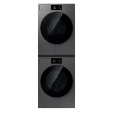 삼성전자 비스포크 AI 원바디 세탁기 24kg + 건조기 20kg + 상단 설치 키트 (다크스틸) WF80H2420BDHS